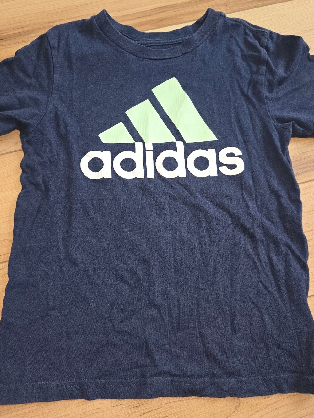 adidas Navy Tee with Mint Logo and White adidas Text